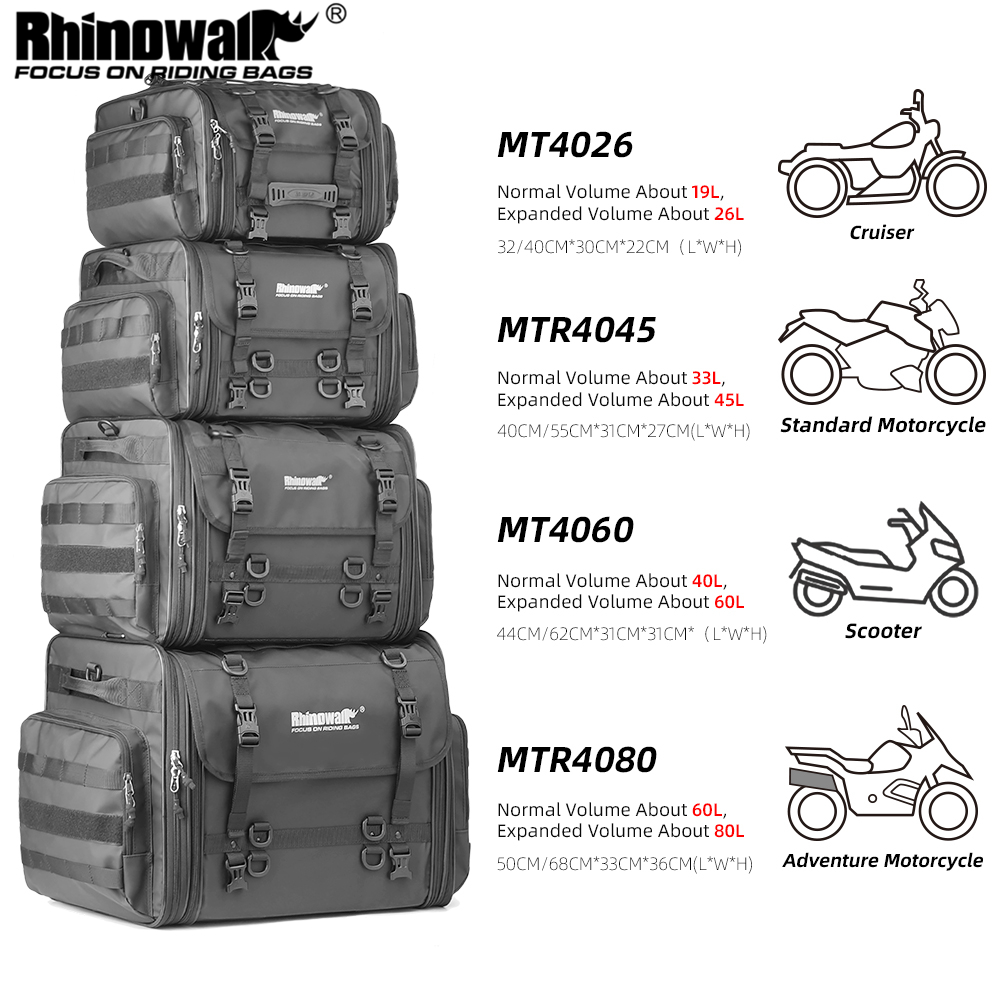Motorcycle Gear Warehouse - Rhinowalk Motorcycle Travel Luggage Bag Waterproof