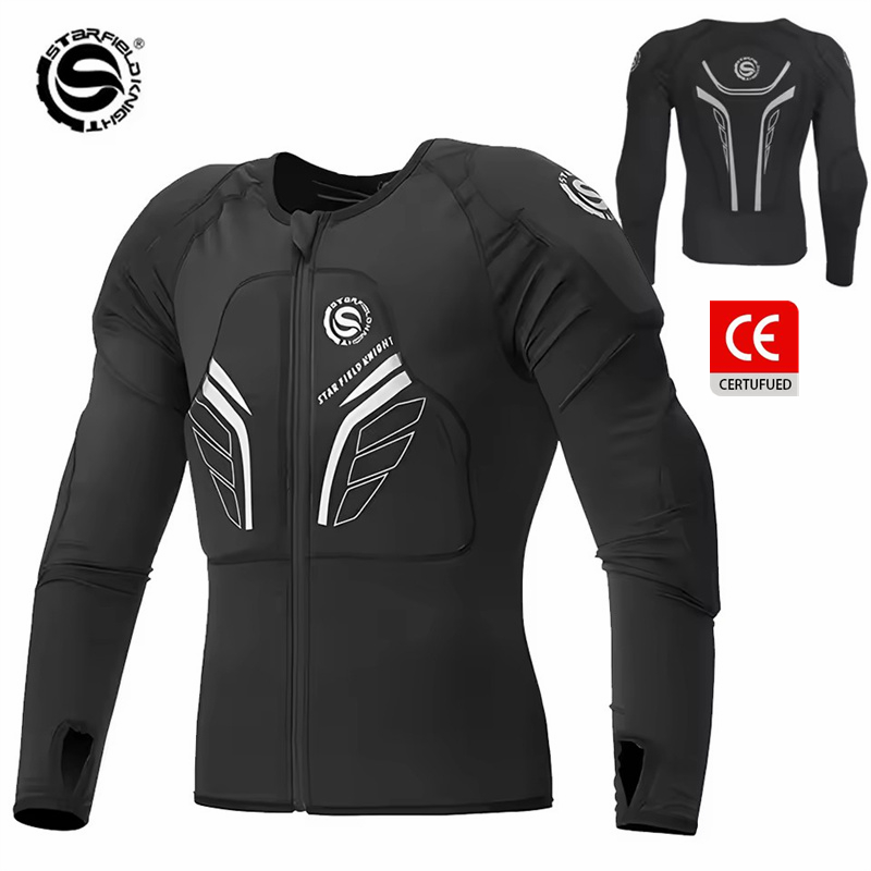 Motorcycle Gear Full Set - SFK Black Motorcycle Jacket Elastic Slim