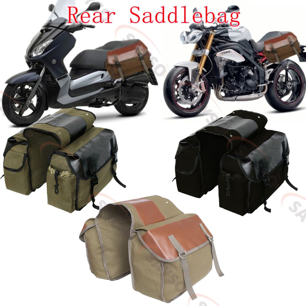 Canvas Leather Rear Saddlebag  - Motorcycle Gear Warehouse recension och pris