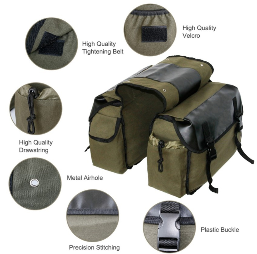 Canvas Leather Rear Saddlebag  - Motorcycle Gear Warehouse recension och pris
